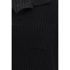 Polo noir en coton Roberto Collina