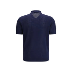 Polo en coton bleu Roberto Collina