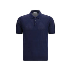 Polo en coton bleu Roberto Collina