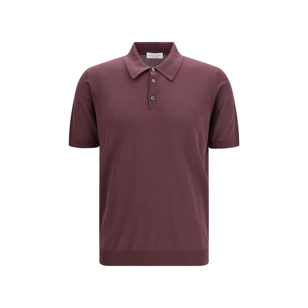 Roberto Collina Purple Cotton Polo Shirt - IT48 | M
