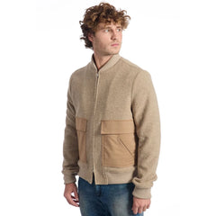 Roberto Pepe Luxury Beige Wool Men Jacket - IT48 | M - Bomber Jackets