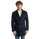 Roberto Pepe Luxury Blue Wool Men Jacket - Overcoats