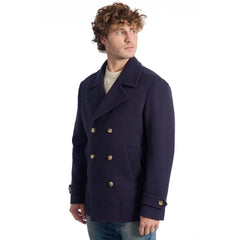 Roberto Pepe Luxury Blue Wool Men’s Short Coat - IT48 | M - Overcoats
