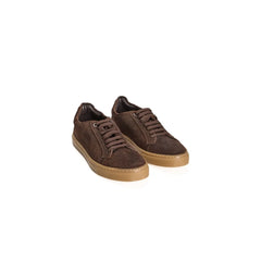 Roberto Pepe Luxury Brown Calfskin Men Sneaker - Sneakers