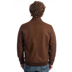 Roberto Pepe Luxury Brown Wool Men Jacket - IT48 | M - Bomber Jackets