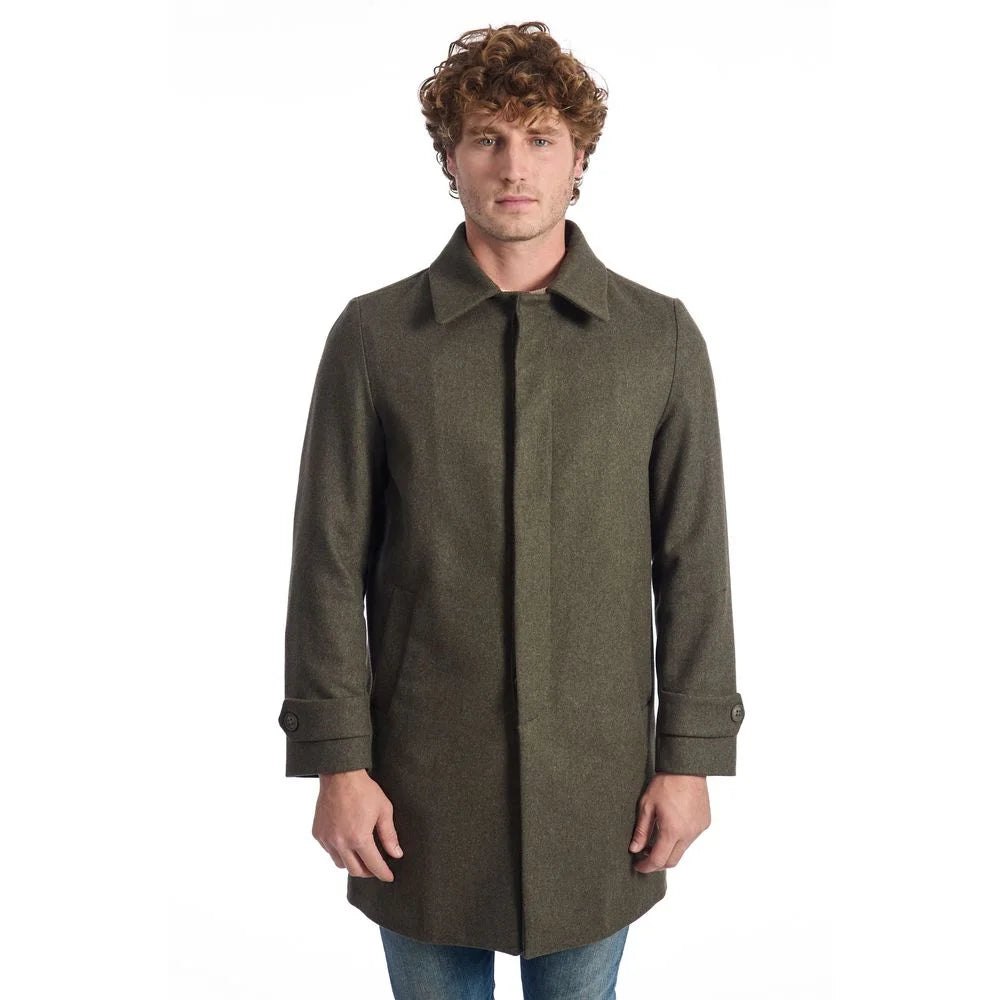 Roberto Pepe Luxury Green Wool Men’s Jacket - Overcoats