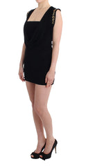Roccobarocco Black Embellished Jersey Mini Sheath Short Dress - Dresses