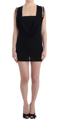 Roccobarocco Black Embellished Jersey Mini Sheath Short Dress - Dresses