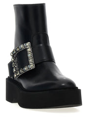 Roger Vivier Black Calfskin Ankle Boots - EU41/US11