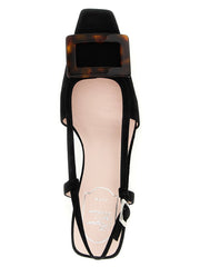 Roger Vivier Black Goatskin Mid Heel Pumps - EU36/US6