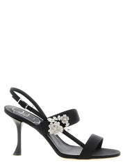 Roger Vivier Black Viscose Stiletto Heel Sandals
