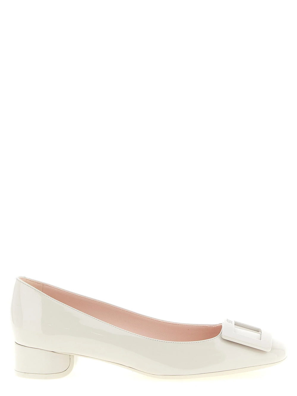 Roger Vivier Gray Calfskin Mid Heel Pumps