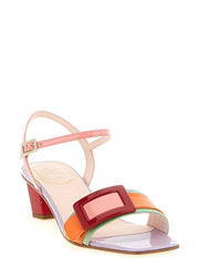 Roger Vivier Multicolor Calfskin Stiletto Heel Sandals