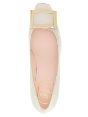 Roger Vivier White Calfskin Mid Heel Pumps - EU41/US11