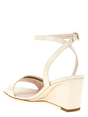 Roger Vivier White Calfskin Wedge Sandals