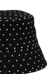 Perfil lateral del sombrero de lana tipo cubo Ruslan Baginskiy en negro, que muestra el ala estructurada y la silueta refinada.