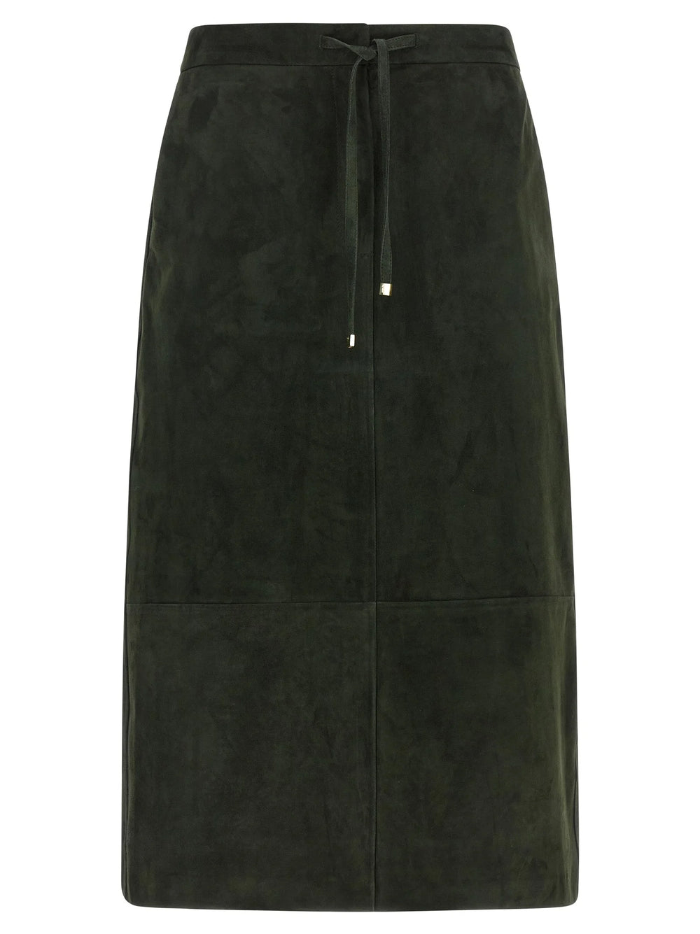 ’S Max Mara Bicolor Lamb Leather Midi Skirt
