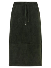 ’S Max Mara Bicolor Lamb Leather Midi Skirt