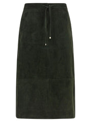 ’S Max Mara Bicolor Lamb Leather Midi Skirt