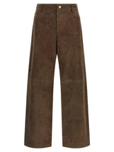 ’S Max Mara Brown Lamb Leather Casual Pants