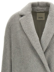 ’S Max Mara Gray Alpaca Leather Coat