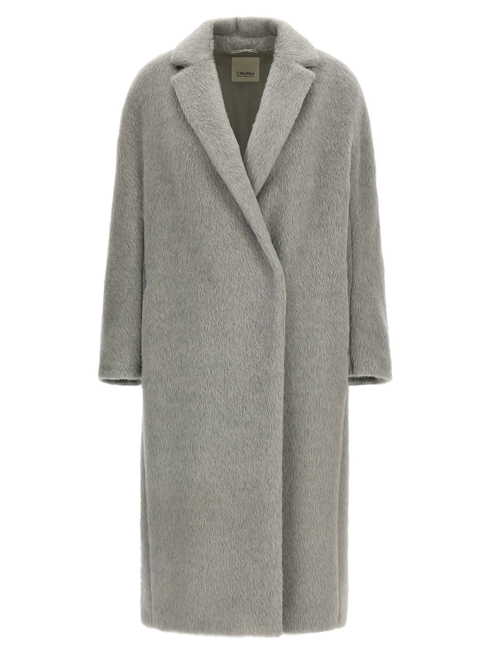 ’S Max Mara Gray Alpaca Leather Coat