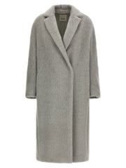 ’S Max Mara Gray Alpaca Leather Coat