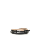 SA SU PHI Black Leather Thin Belt - 42 cm / 16.5 Inches