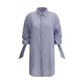SA SU PHI Blue Silk Pattern Shirt - IT38 | S