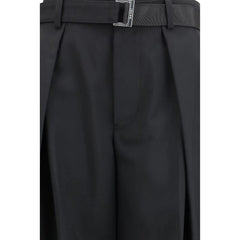 Sacai Black Polyester Casual Pants - 1