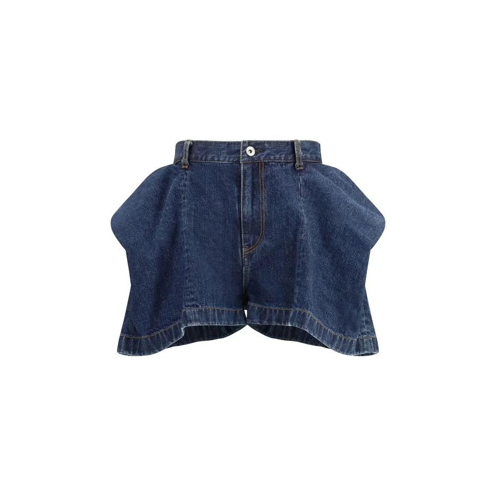 Sacai Blue Cotton Bermuda Shorts - 1