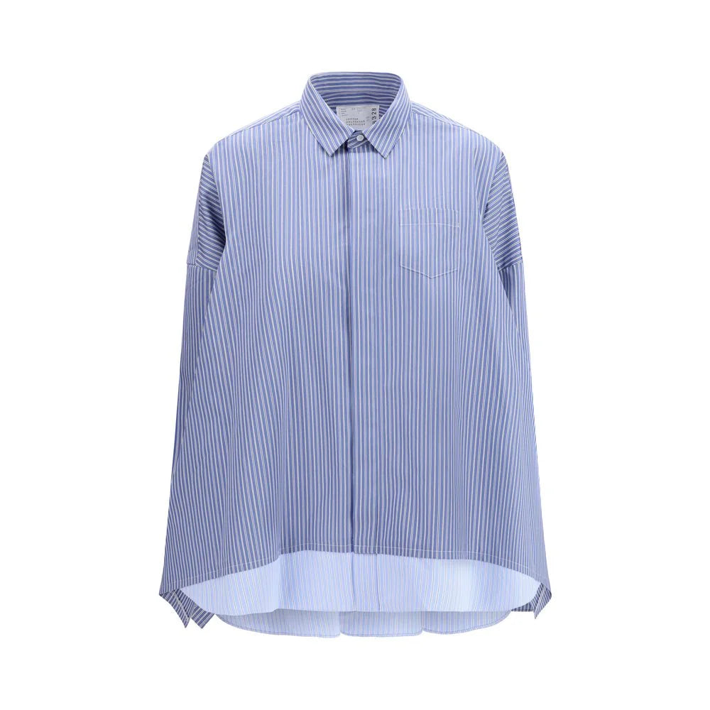 Sacai Blue Cotton Pattern Shirt - 2