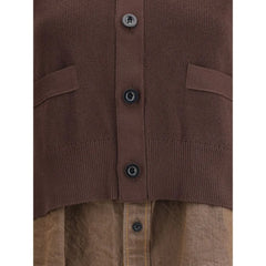 Sacai Brown Cotton Cardigan - 3 - Cardigans