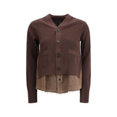 Sacai Brown Cotton Cardigan - 3 - Cardigans