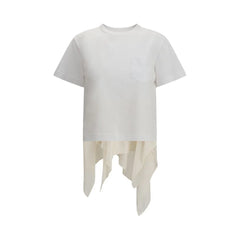 Sacai Jersey T-shirt with Polyester detail - 3