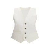 Sacai White Cotton Waistcoat - 1