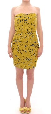 Sachin & Babi Blue Yellow Strapless Bubble Mini Shift Dress - Dresses