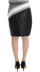 Sachin & Babi Gray Black Liza Leather Straight Pencil - S - Skirts