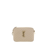Sac bandoulière Saint Laurent beige en cuir de veau Bos Taurus