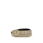Saint Laurent Beige Calf Leather Bos Taurus Thin Belt - 75 cm / 30 Inches