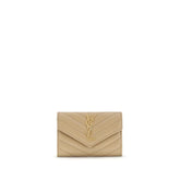 Saint Laurent Beige Calf Leather Bos Taurus Wallet