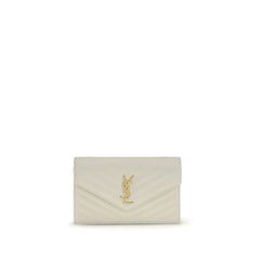 Saint Laurent Beige Calf Leather Bos Taurus Wallet