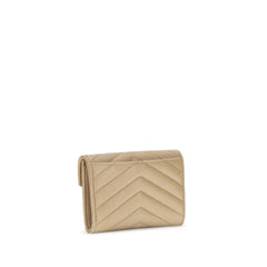 Saint Laurent Beige Calf Leather Bos Taurus Wallet