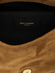 Saint Laurent Beige Calfskin Shoulder Bag