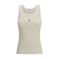 Saint Laurent Beige Cotton Tank Tops
