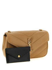 Saint Laurent Beige Lamb Leather Crossbody Bag
