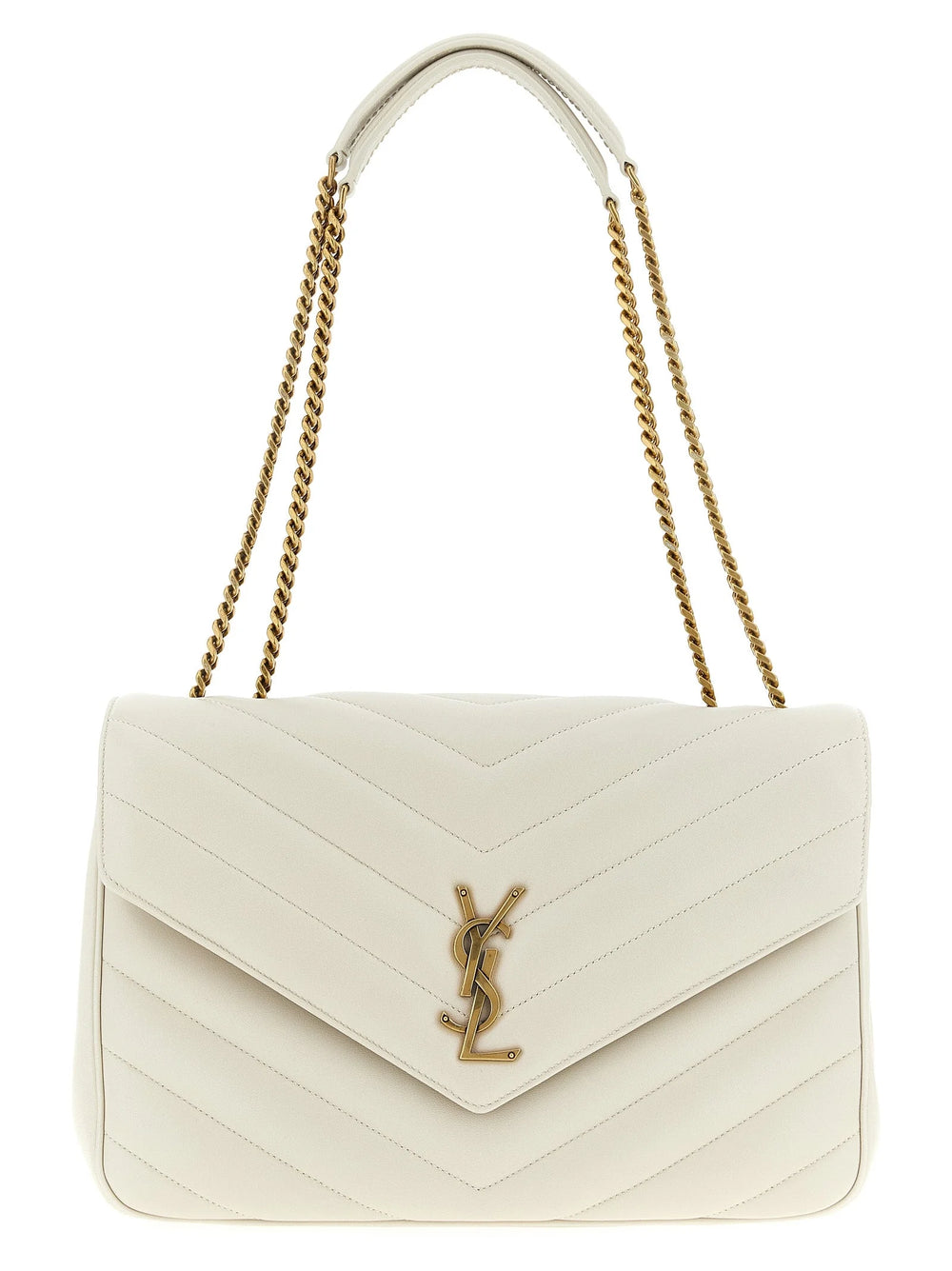 Saint Laurent Beige Lamb Leather Shoulder Bag