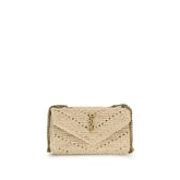 Saint Laurent Beige Raffia Shoulder Bag