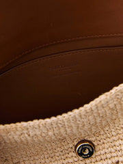 Saint Laurent Beige Raffia Shoulder Bag