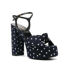 Saint Laurent Bianca Polka-Dot Sandals - EU39/US9 - Sandals